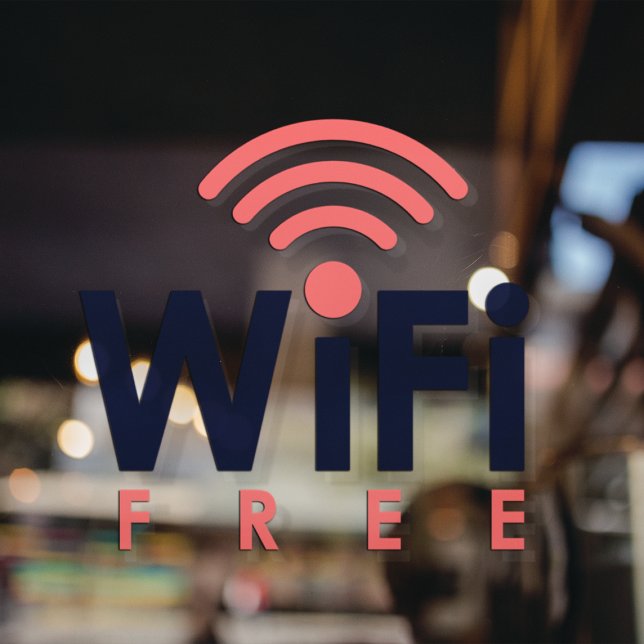 Autocollant Pour Fenêtre Réseau WIFI gratuit Internet Café (Créateur téléchargé)