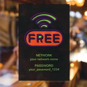 Autocollant Pour Fenêtre Réseau WIFI gratuit Mot de passe Internet