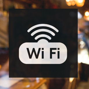 Autocollant Pour Fenêtre Réseau WIFI gratuit noir et blanc