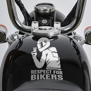 Autocollant Pour Fenêtre Respectez l'autocollant 3D de motocyclette BLANC