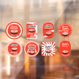 Autocollant Pour Fenêtre Restaurant de nouilles Ramen japonaises servi ici