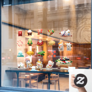 Autocollant Pour Fenêtre Restaurant de nourriture japonaise Sushi Business 