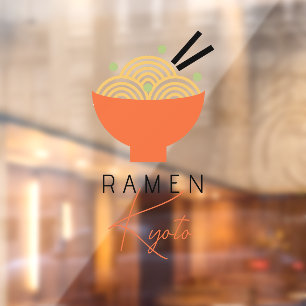 Autocollant Pour Fenêtre Restaurant Ramen/Japonais Moderne Blanc Entreprise