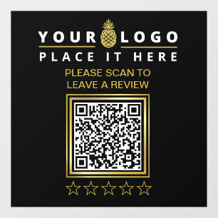 Autocollant Pour Fenêtre Revue du logo d'entreprise du code QR noir personn