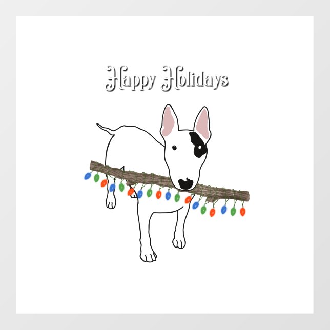 Autocollant Pour Fenêtre Rex La TV Terrier Joyeux Joyeux Fêtes fenêtre clin (Feuille)