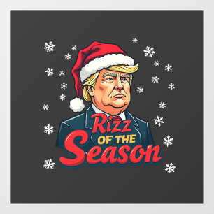 Autocollant Pour Fenêtre Rizz of the Season Funny Trump Christmas Père Noël