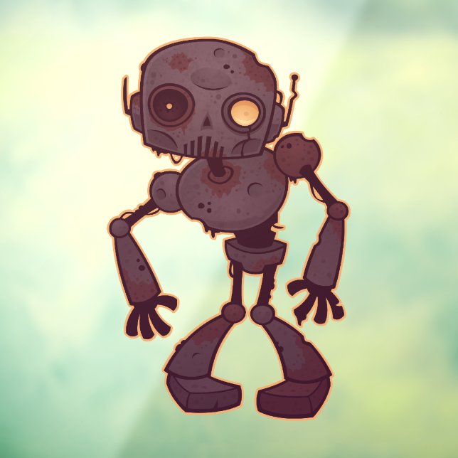 Autocollant Pour Fenêtre Robot Zombie Rusty (Feuille 3)
