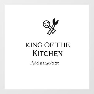 Autocollant Pour Fenêtre Roi du chef de cuisine cuisine ajouter nom couronn