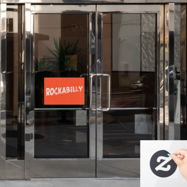 Autocollant Pour Fenêtre RokaBilly orangé (Porte de bureau)
