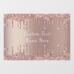 Autocollant Pour Fenêtre Rose Gold Parties scintillant Nom de texte personn