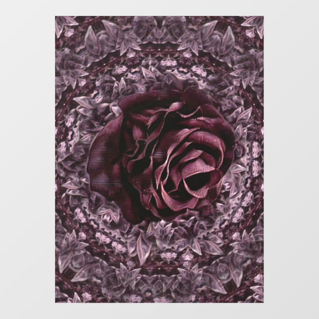 Autocollant Pour Fenêtre Rose Mandala  (Feuille)