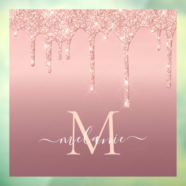 Autocollant Pour Fenêtre Rose Parties scintillant or personnalisé Nom de la (Feuille 3)