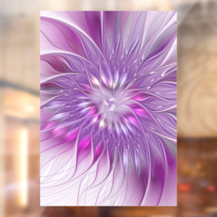 Autocollant Pour Fenêtre Rose violet passion Fleur Art Abstrait Fractal