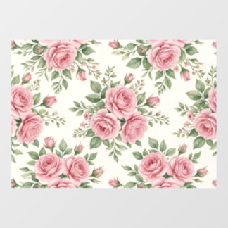 Autocollant Pour Fenêtre Roses à l'aquarelle rose vintage motif floral sans