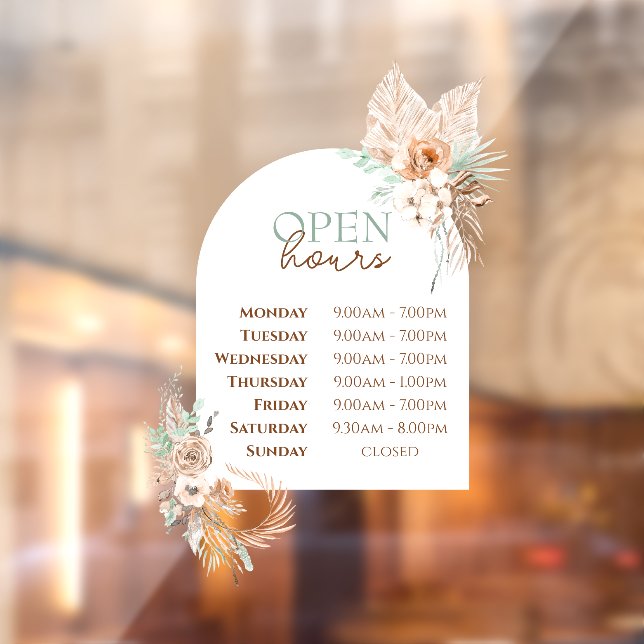 Autocollant Pour Fenêtre Roses de menthe beige et arche Ouverture de la fen (Feuille 2)