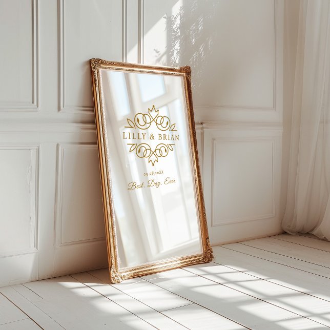 Autocollant Pour Fenêtre Royal, Elegant, "Best Day-Ever" Mariage (Créateur téléchargé)