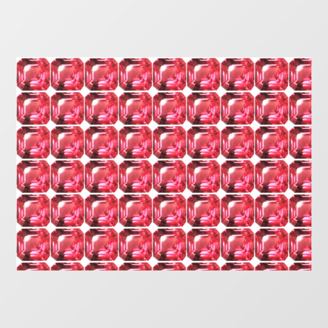 Autocollant Pour Fenêtre Ruby Gemstone rose (Feuille)
