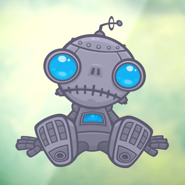 Autocollant Pour Fenêtre Sad Robot (Feuille 3)