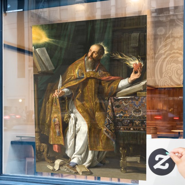 Autocollant Pour Fenêtre Saint Augustin d'Hippone (Fenêtre de café)
