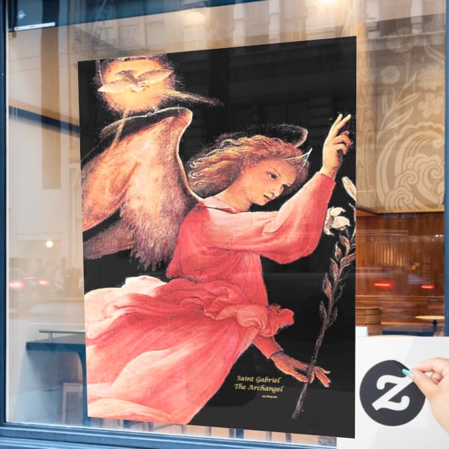 Autocollant Pour Fenêtre Saint Gabriel l'Archange (Fenêtre de café)