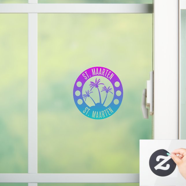 Autocollant Pour Fenêtre Saint-Martin Blue Gradient Sint Martin (Maison)