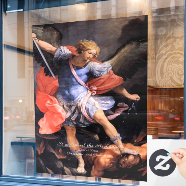 Autocollant Pour Fenêtre Saint Michel l'Archange (Fenêtre de café)