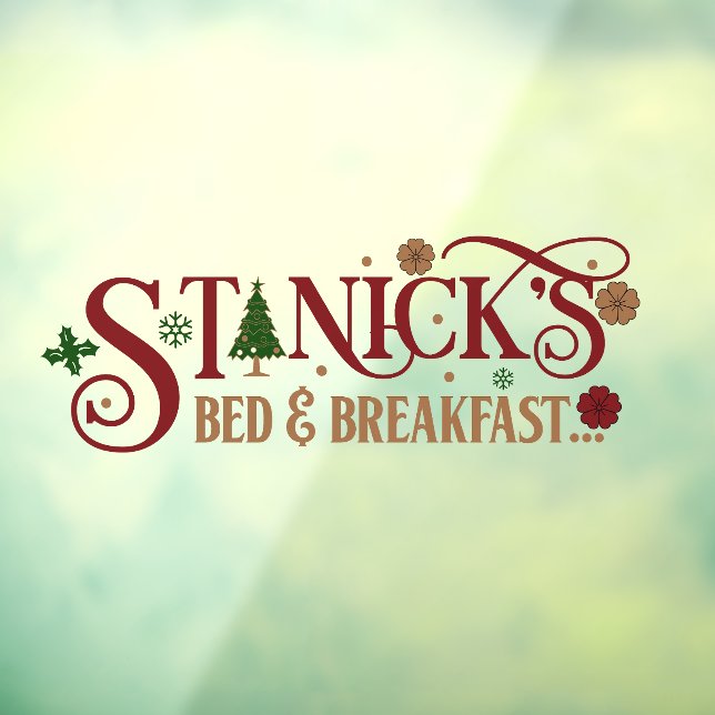 Autocollant Pour Fenêtre Saint Nick's bed breakfast Noël affaires (Feuille 3)