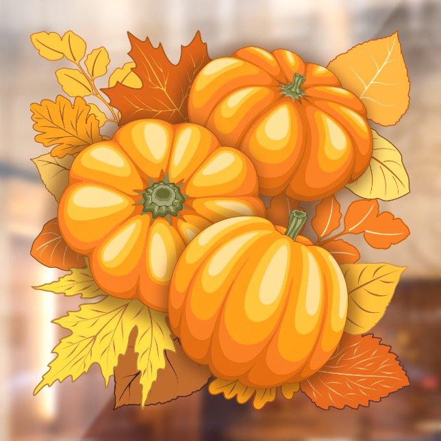 Autocollant Pour Fenêtre Saison d'automne Halloween Citrouille Motif (Feuille 2)