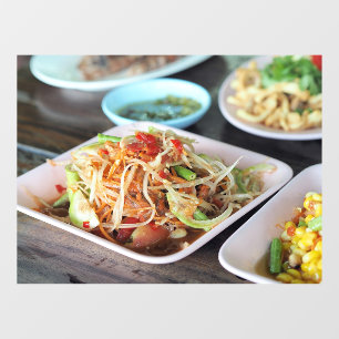 Autocollant Pour Fenêtre Salade de Papaye Cuisine Isaan Restaurant de Cuisi