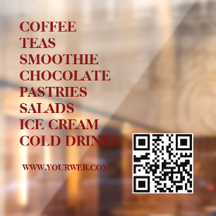 Autocollant Pour Fenêtre Salades de café et de thé Vinyles de fenêtre Trans