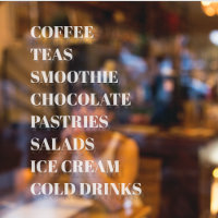Salades de café et de thé Vinyles de fenêtre Trans