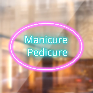 Autocollant Pour Fenêtre Salon à ongles Manucures pédicures bleu rose