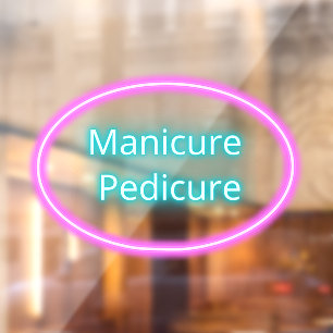 Autocollant Pour Fenêtre Salon à ongles Manucures pédicures bleu rose