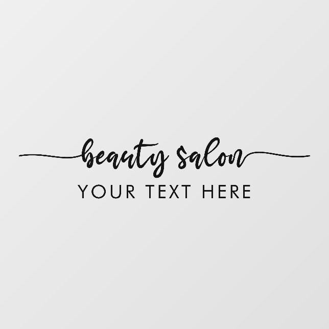 Autocollant Pour Fenêtre Salon de Beauté Calligraphie Élégante Moderne (Feuille)