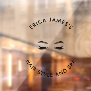 Autocollant Pour Fenêtre Salon de beauté Golden Lashes & Brow