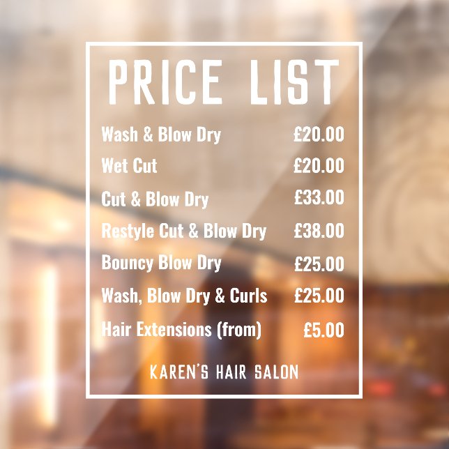 Autocollant Pour Fenêtre Salon de coiffure pour dames (Feuille 2)