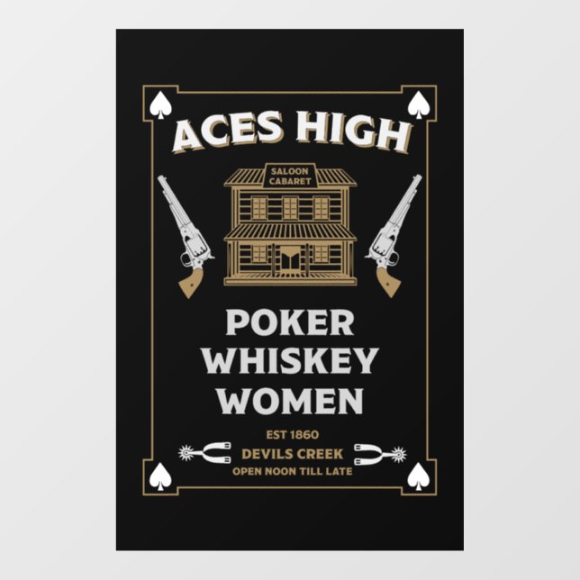 Autocollant Pour Fenêtre Salon de la Frontière Américaine Cowboy (Feuille)