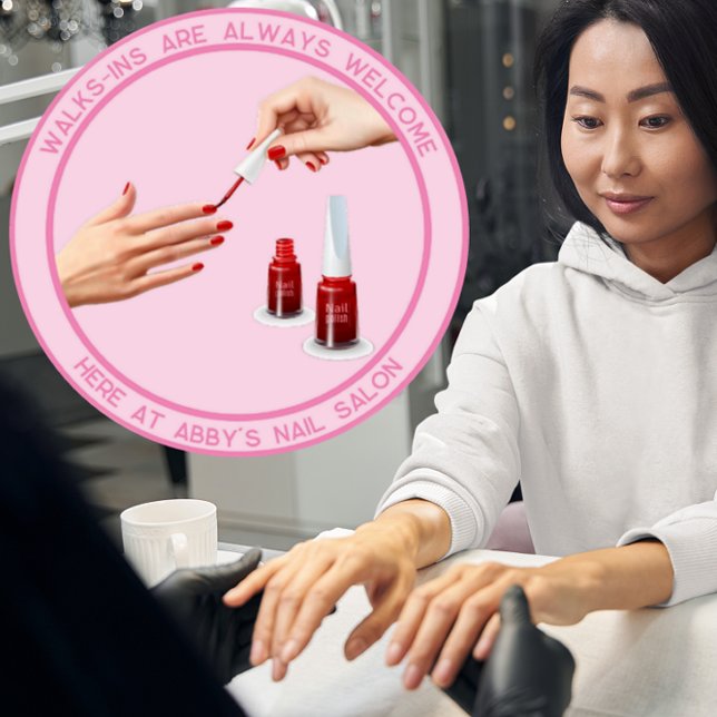 Autocollant Pour Fenêtre Salon de manucure personnalisé Les entrées sont le (Créateur téléchargé)