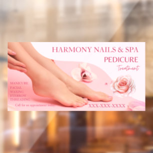 Autocollant Pour Fenêtre Salon de manucure personnalisé Spa Prestations de