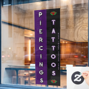 Autocollant Pour Fenêtre Salon de Tatouage Entièrement Personnalisable Pier