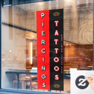 Autocollant Pour Fenêtre Salon de tatouage entièrement personnalisable Pier