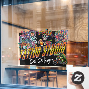 Autocollant Pour Fenêtre Salon de Tatouage - Studio