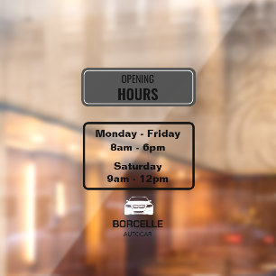 Autocollant Pour Fenêtre Salon d'exposition sur mesure pour voitures Noir