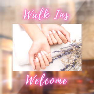 Autocollant Pour Fenêtre Salon d'onglerie Bienvenue aux visiteurs Ongles Ma