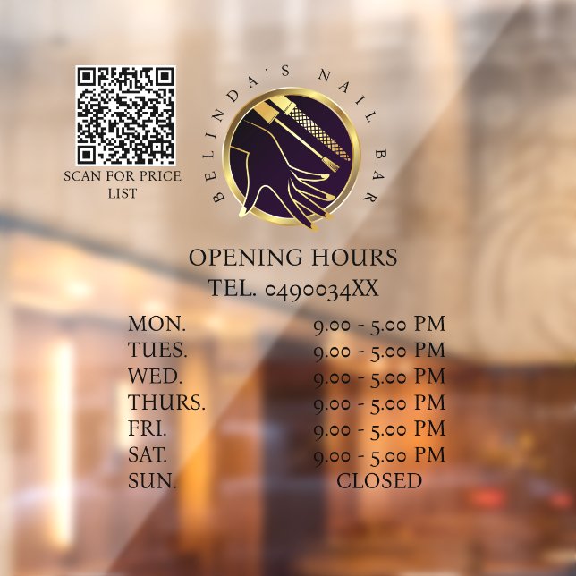 Autocollant Pour Fenêtre Salon doré et noir à ongles (Feuille 2)