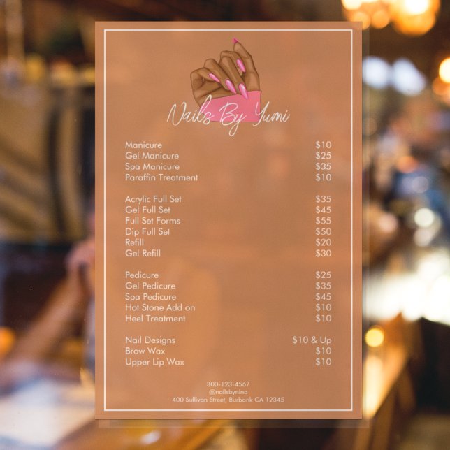 Autocollant Pour Fenêtre Salon Professionnel Artiste de ongle Services de M (Créateur téléchargé)