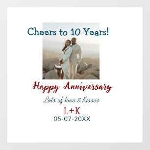 Autocollant Pour Fenêtre Salutations à 10 ans heureux anniversaire ajouter 