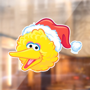 Autocollant Pour Fenêtre Santa Hat Big Bird