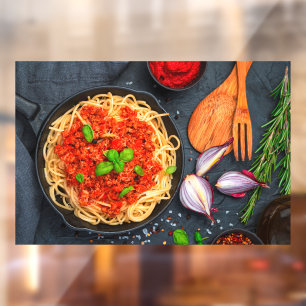 Autocollant Pour Fenêtre Sauce à la viande aux tomates Spaghetti italien Ba