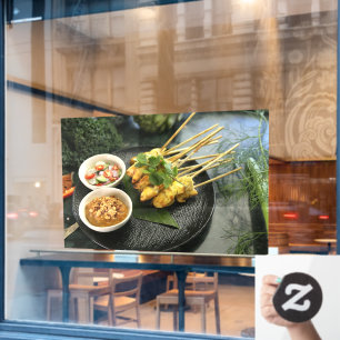 Autocollant Pour Fenêtre Sauce aux arachides de poulet Satay Thai Food Thai